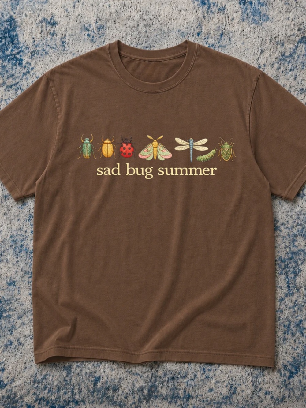 Gildan Brown "Sad Bug Summer" Graphic Tee